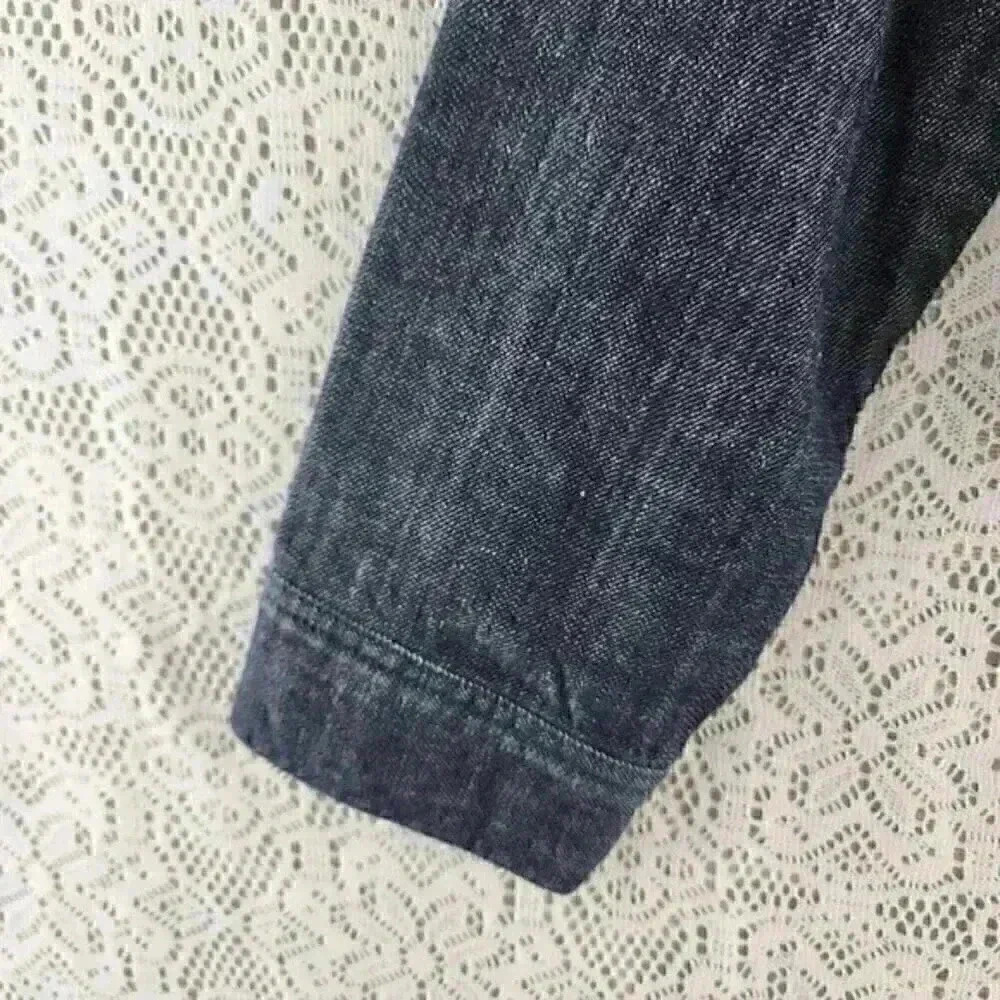 Chico's‎ Platinum Button Stud Denim Jacket Women's 1/ M - Picture 4 of 11